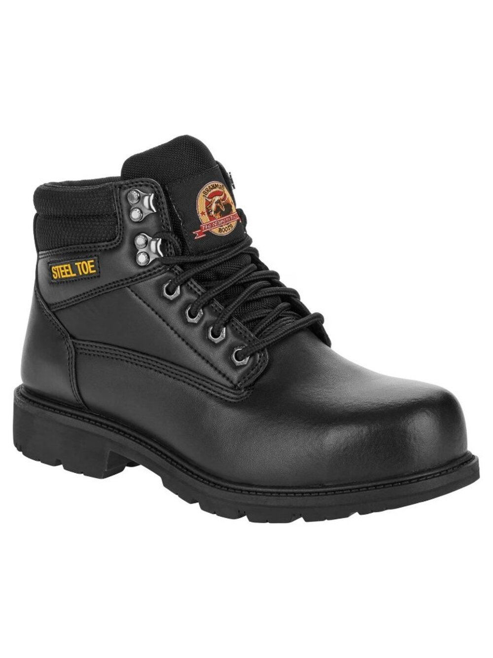 Brahma Steel Toe Work Boots Mens GUS Wide Width 6" in Black SZ 9.5W
